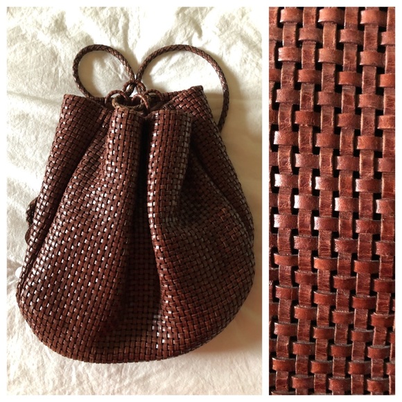 woven leather backpack